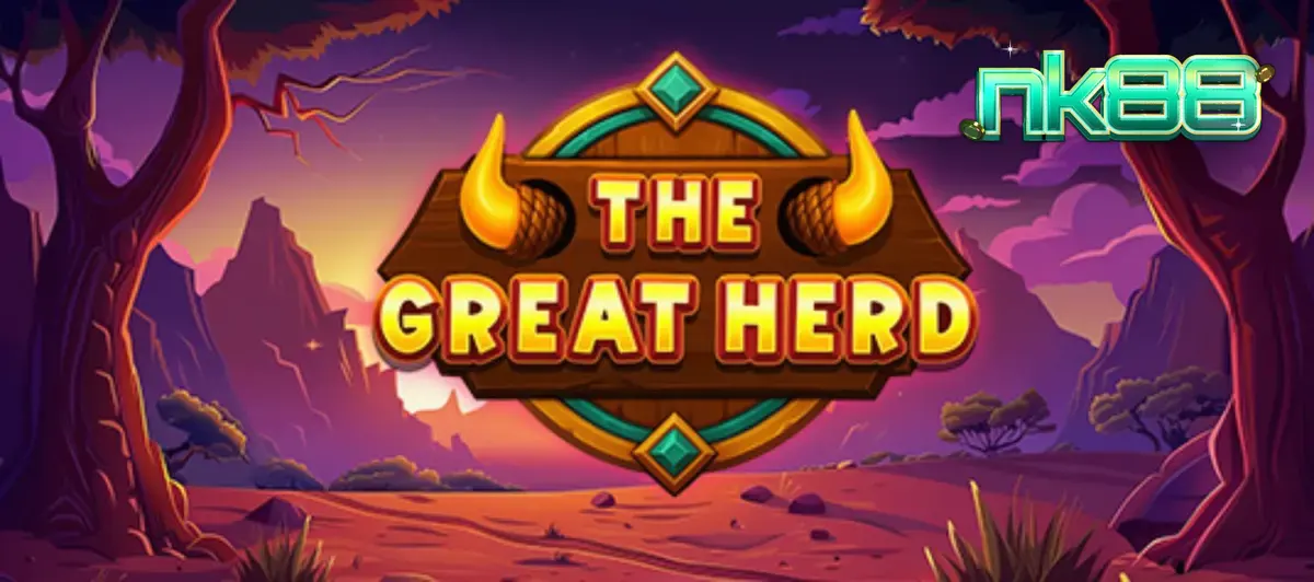 Giao diện trò chơi The Great Herd với hình ảnh đàn bò tót trên thảo nguyên